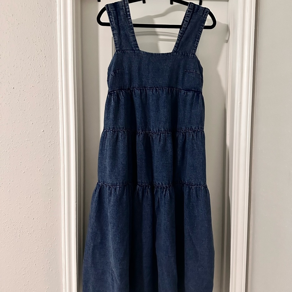 Anthropologie Dark Blue Tiered Dress